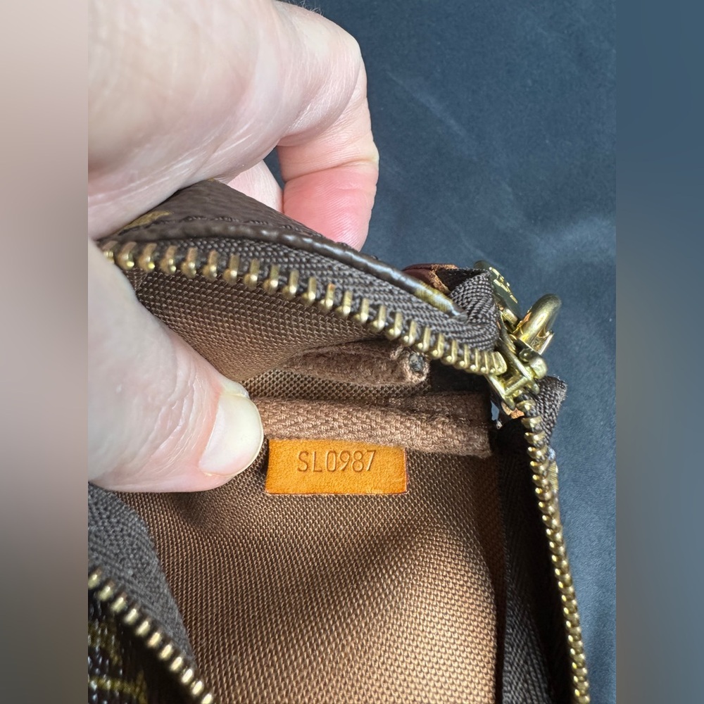Louis Vuitton LV Monogram Brown and Gold Pouchette w/ LV Strap with COA - Picture 11 of 12